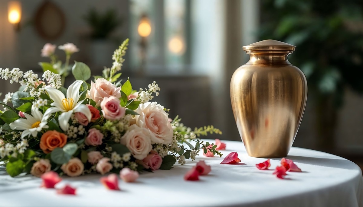 urn and flowers